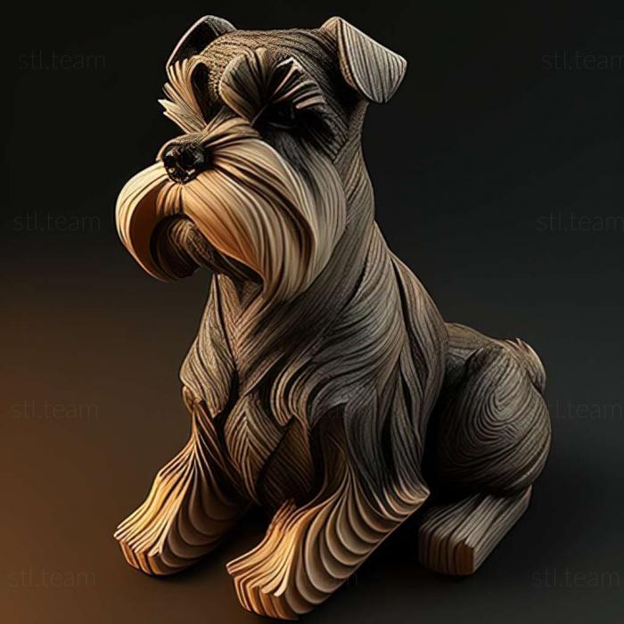 3D model Zwergschnauzer dog (STL)